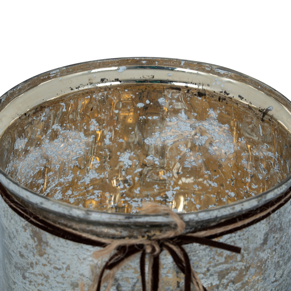 Mercury Hammered Heart Large Candle Holder – alternate view 2