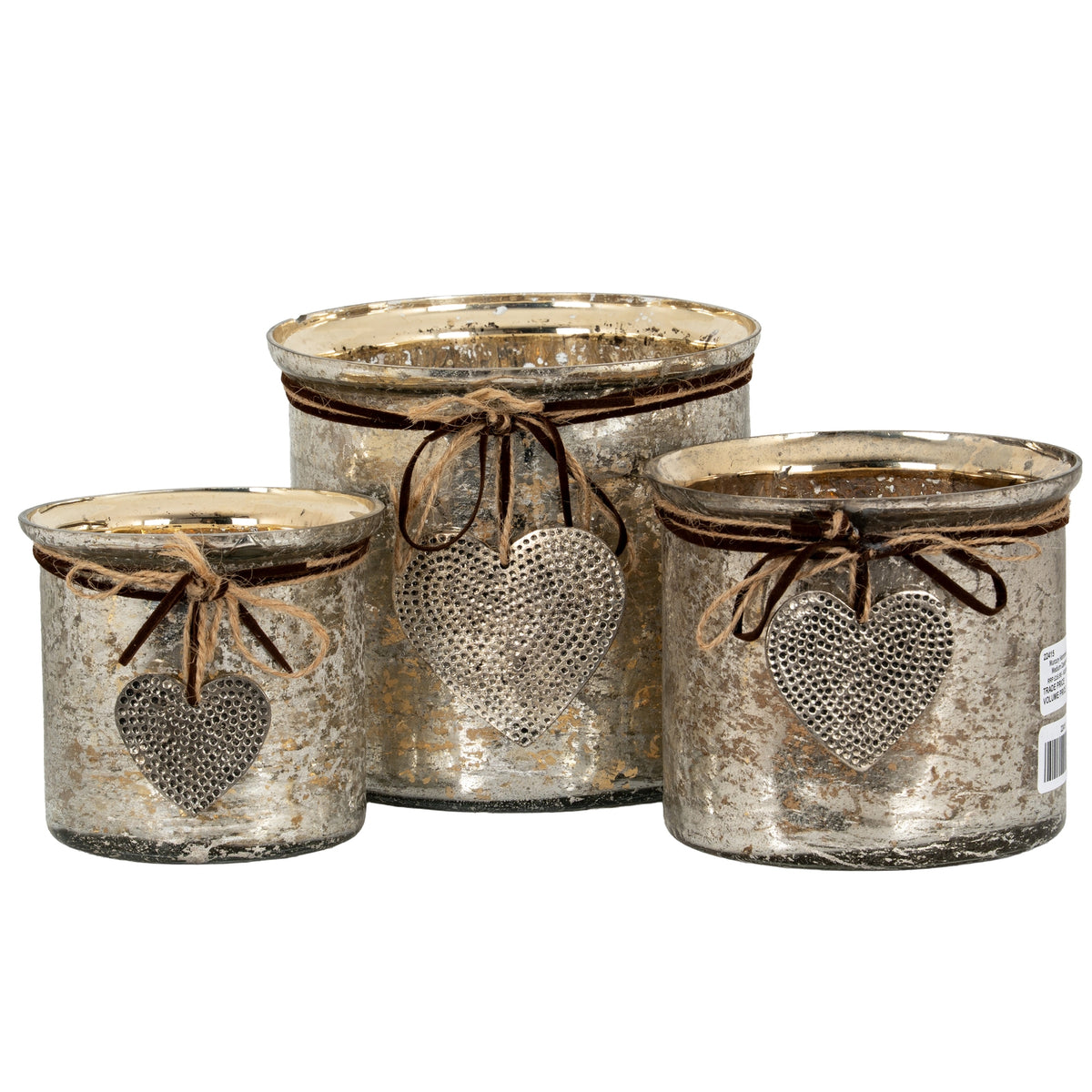 Mercury Hammered Heart Large Candle Holder – alternate view 4