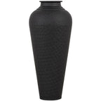 Matt Black Hammered Vase With Lid – alternate view 2