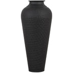 Matt Black Hammered Vase With Lid – alternate view 3