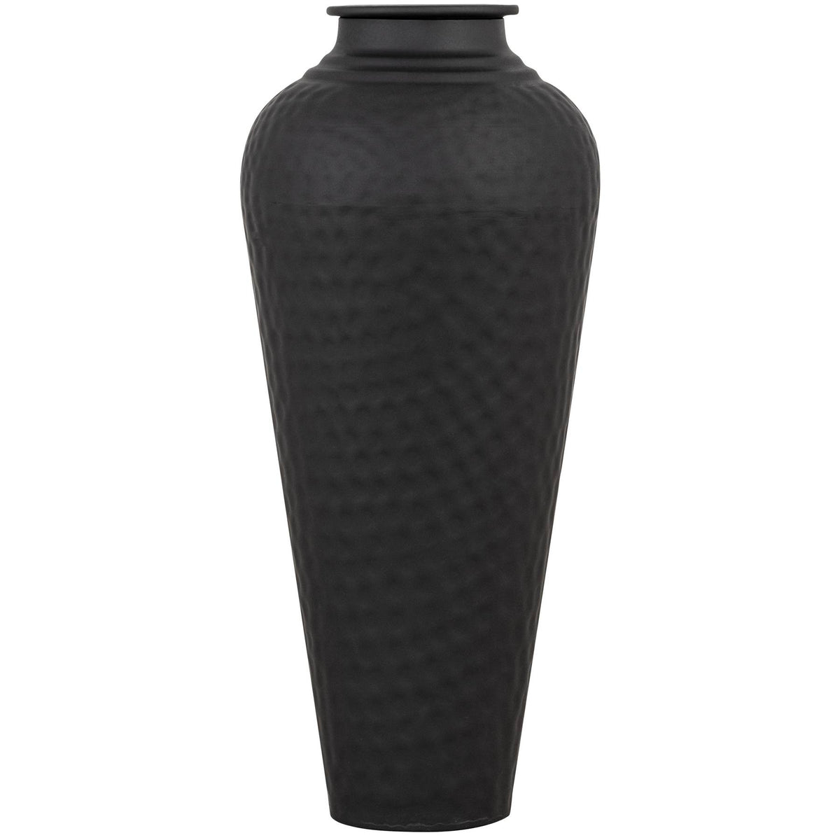 Matt Black Hammered Vase With Lid – alternate view 3