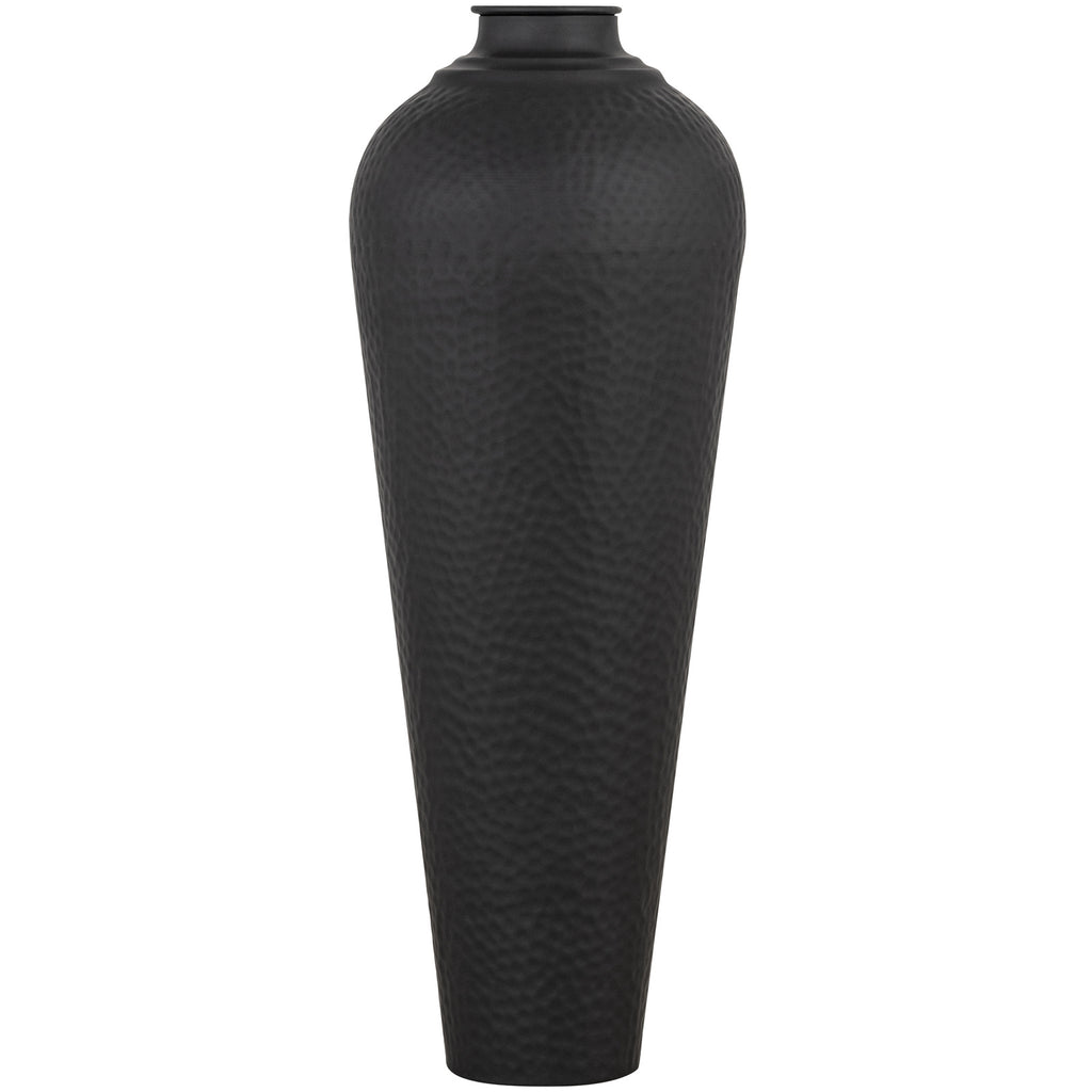 Matt Black Medium Hammered Vase With Lid – alternate view 2
