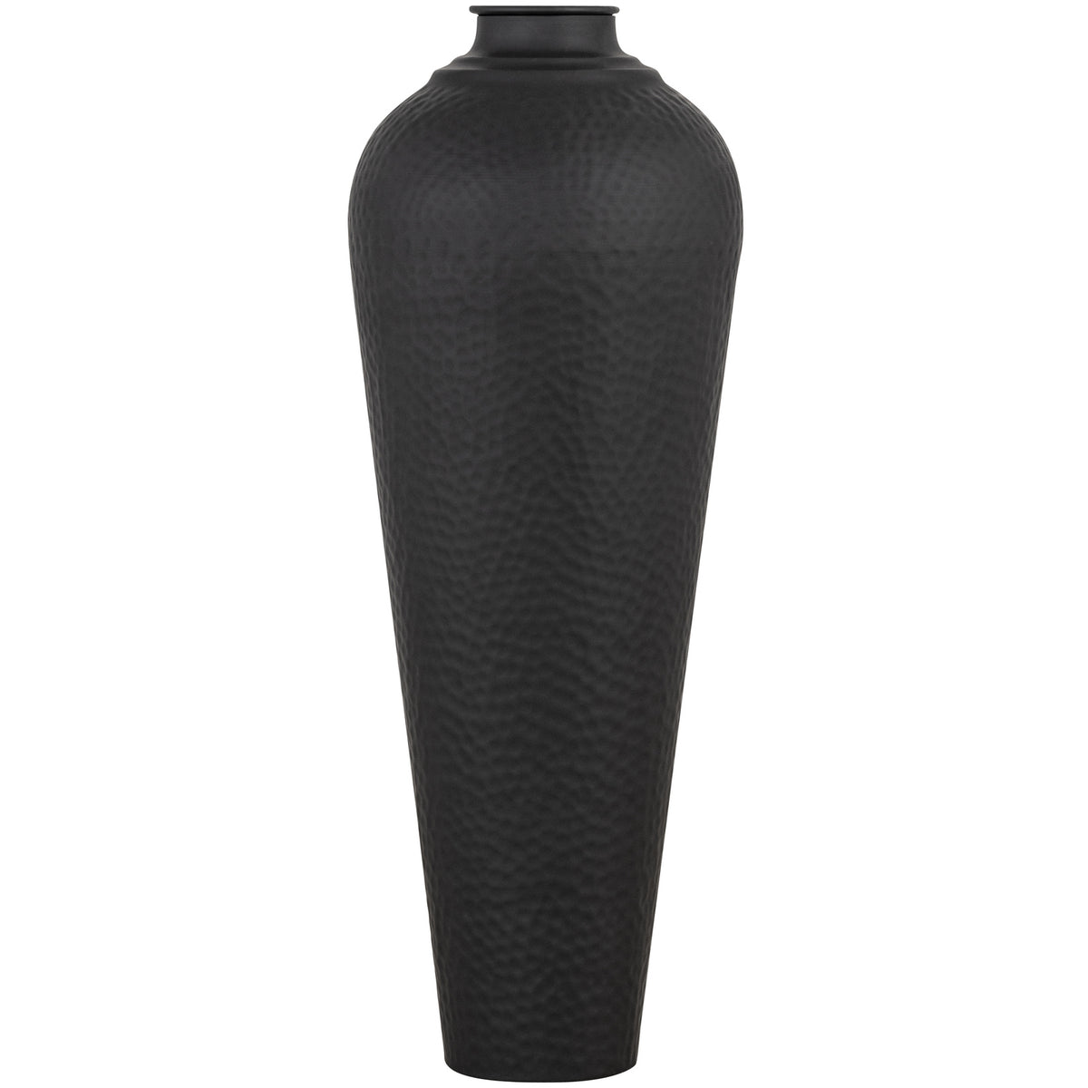 Matt Black Medium Hammered Vase With Lid – alternate view 2