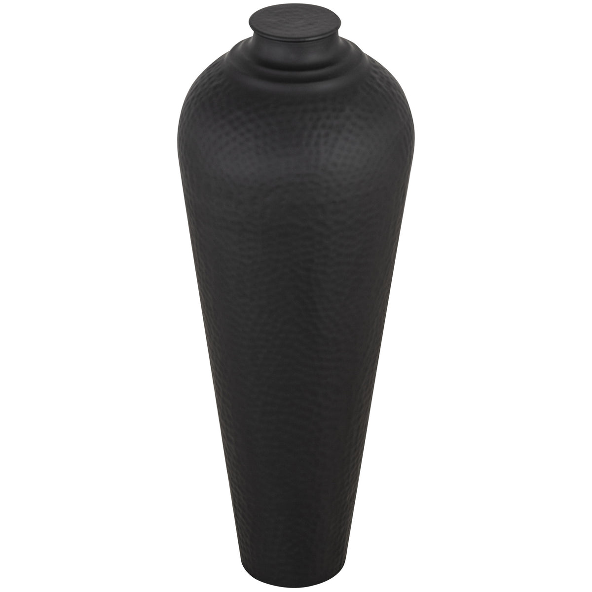 Matt Black Medium Hammered Vase With Lid – alternate view 3