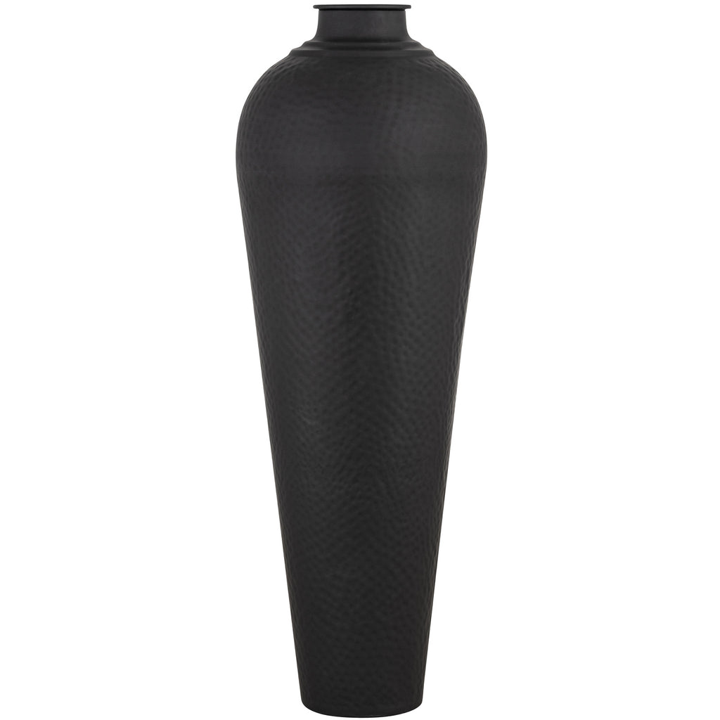 Matt Black Large Hammered Vase With Lid – alternate view 4