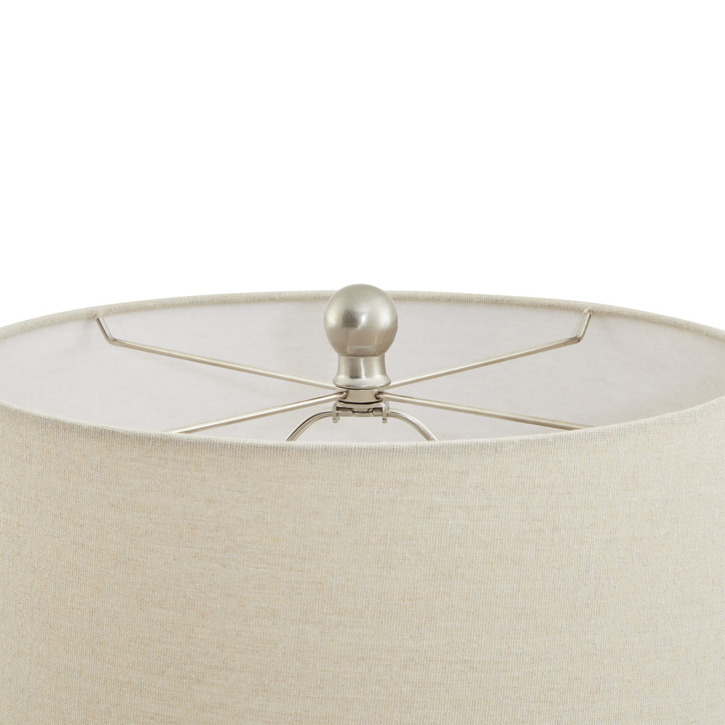 Lattice Ceramic Table Lamp With Linen Shade – alternate view 4