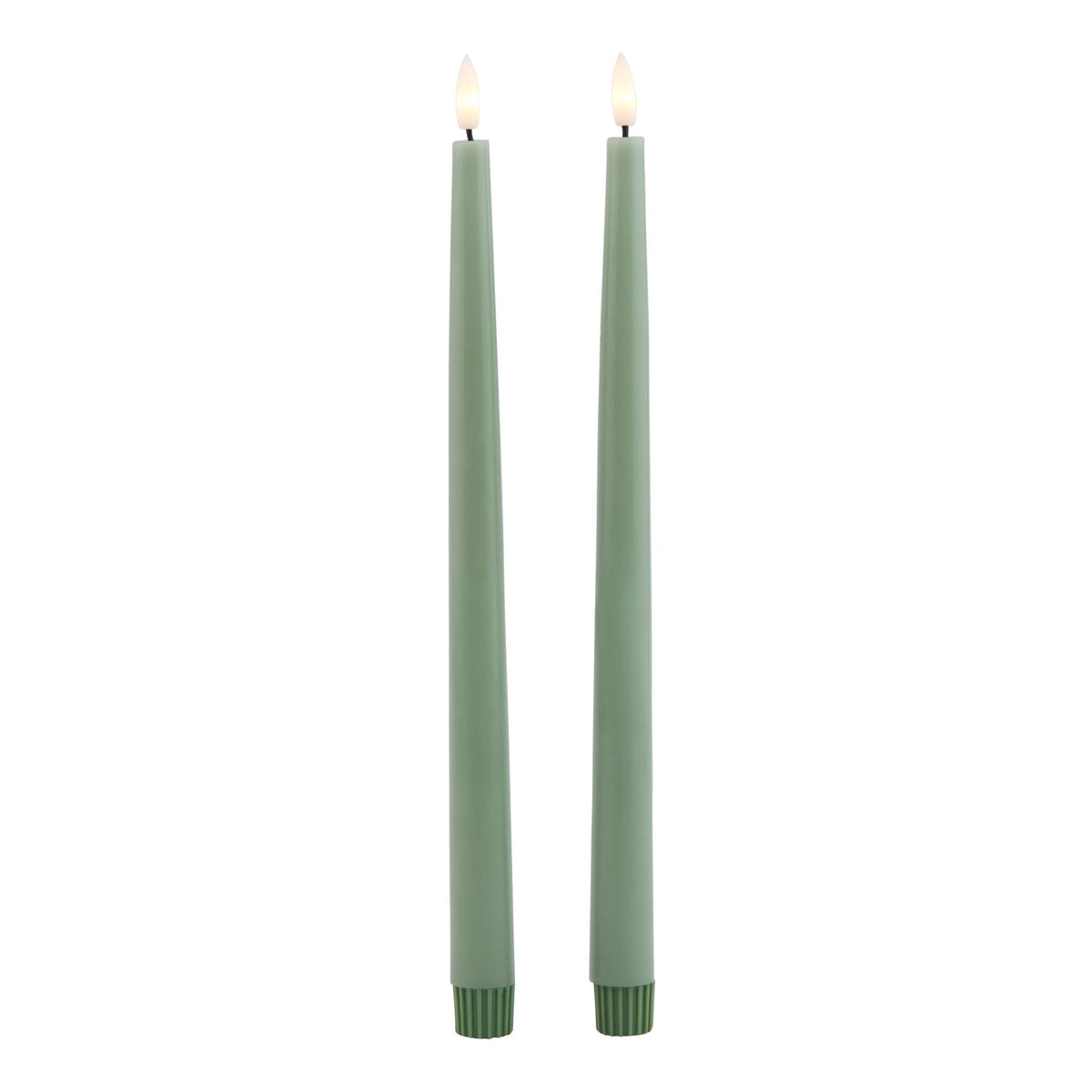 Luxe Collection S/2 Sage LED Wax Dinner Candles – alternate view 2