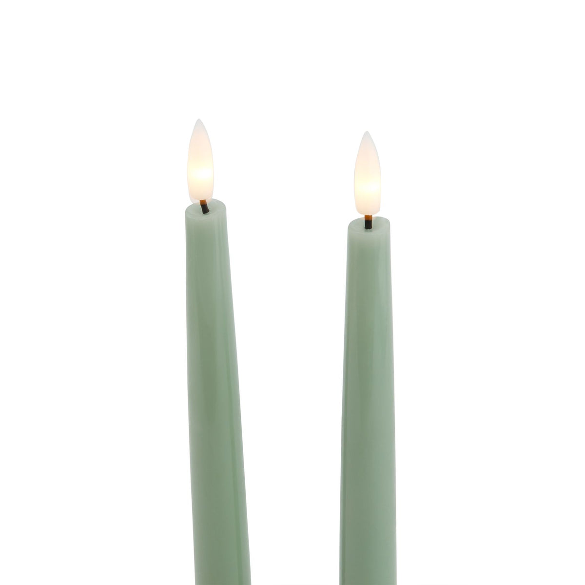 Luxe Collection S/2 Sage LED Wax Dinner Candles – alternate view 3