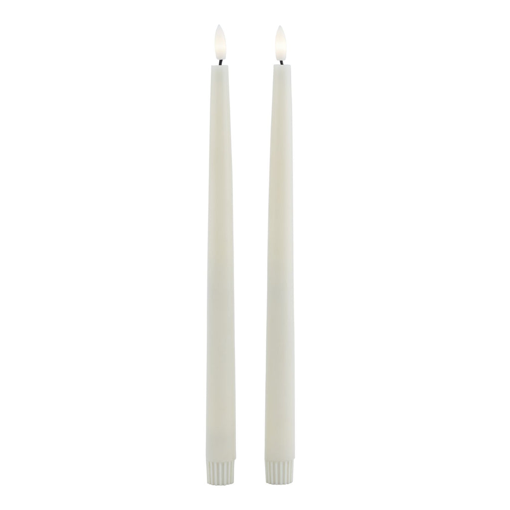 Luxe Collection S/2 Taupe LED Wax Dinner Candles – alternate view 3