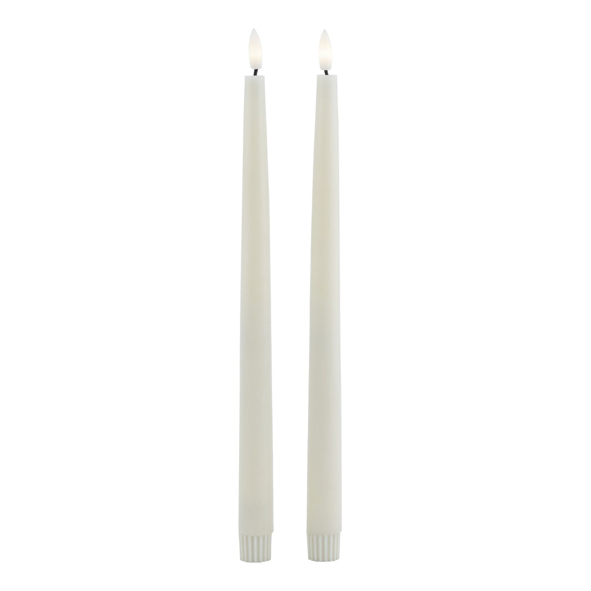 Luxe Collection S/2 Taupe LED Wax Dinner Candles – alternate view 3