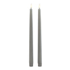 Luxe Collection S/2 Grey LED Wax Dinner Candles – alternate view 2