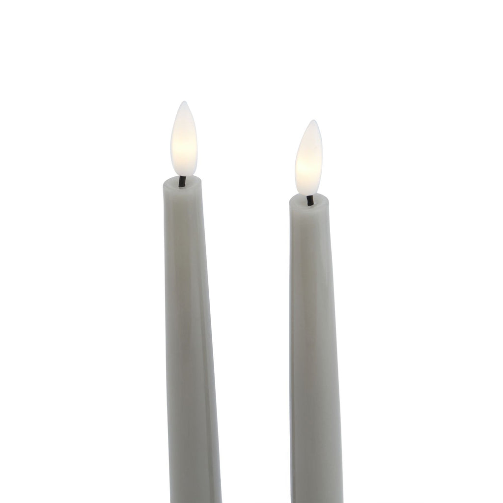 Luxe Collection S/2 Grey LED Wax Dinner Candles – alternate view 3