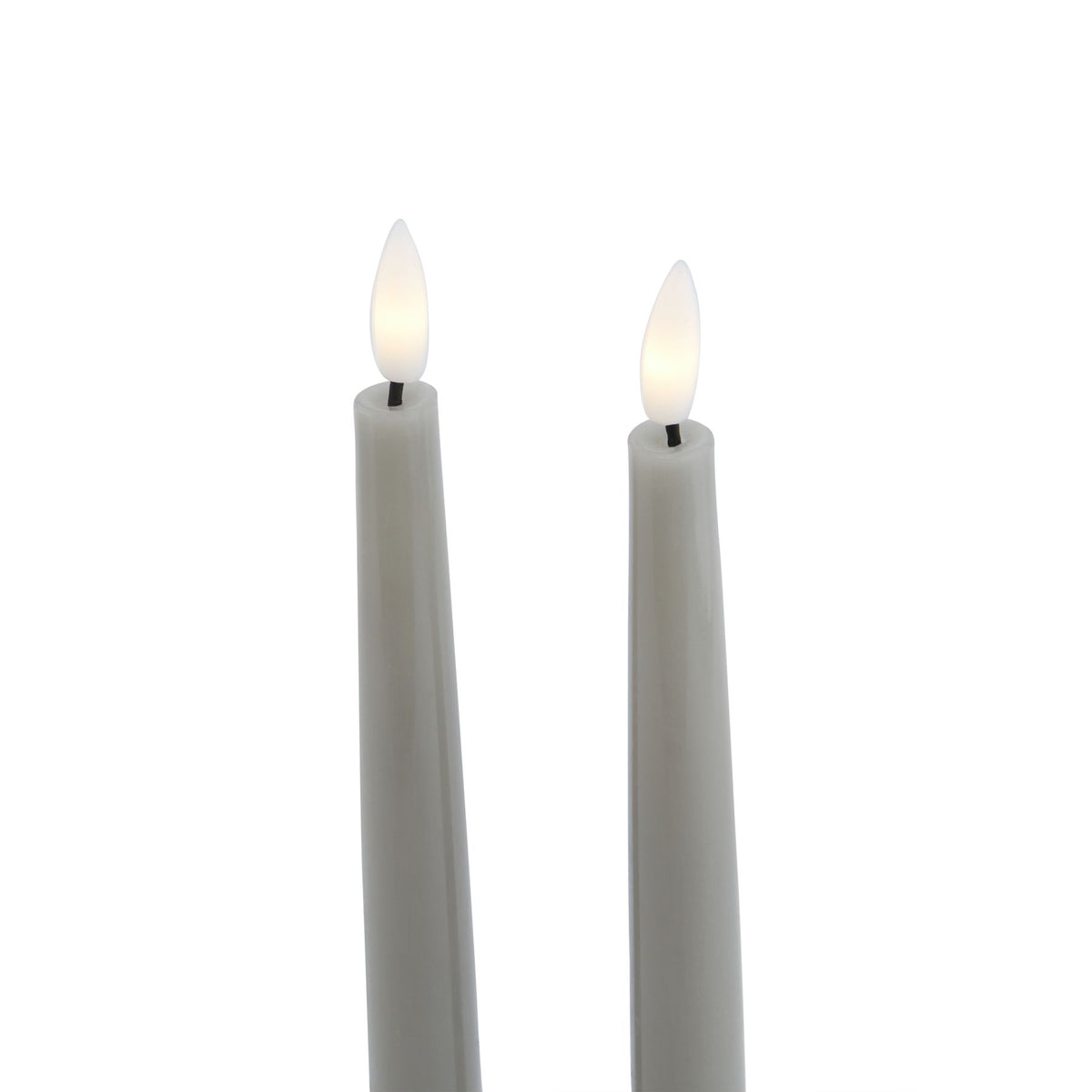 Luxe Collection S/2 Grey LED Wax Dinner Candles – alternate view 3