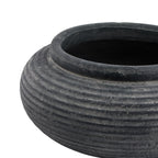 Amalfi Grey Round Ribbed Planter – alternate view 2