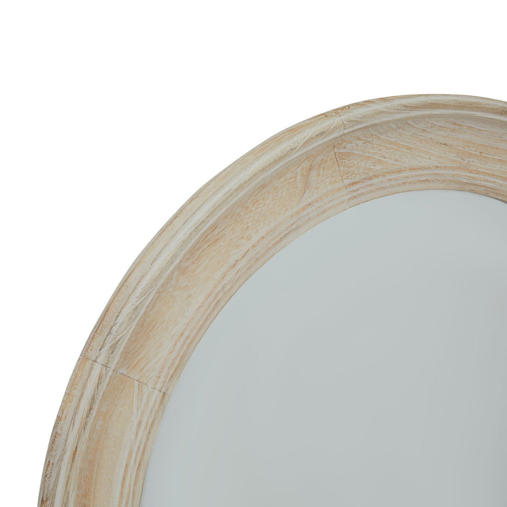 Washed Wood Round Framed Mirror – alternate view 2