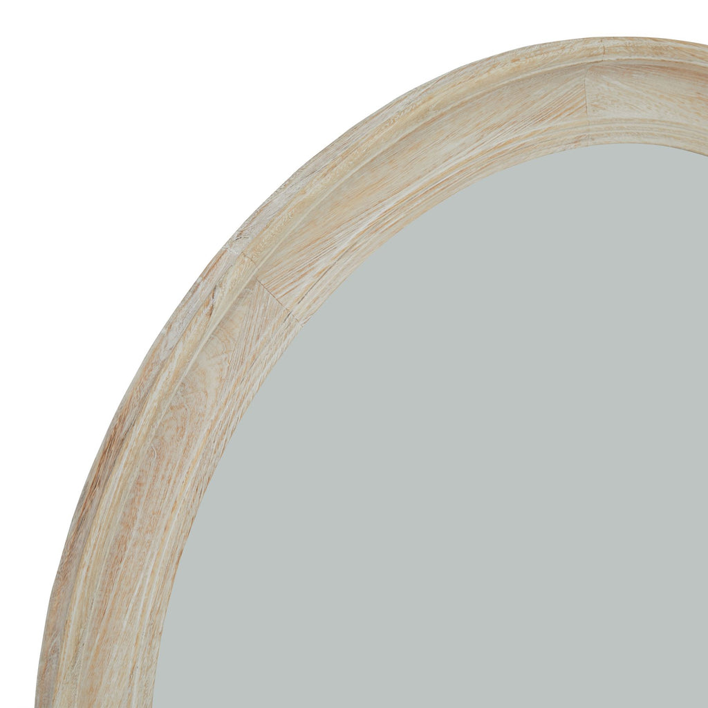 Washed Wood Round Framed Large Mirror – alternate view 2