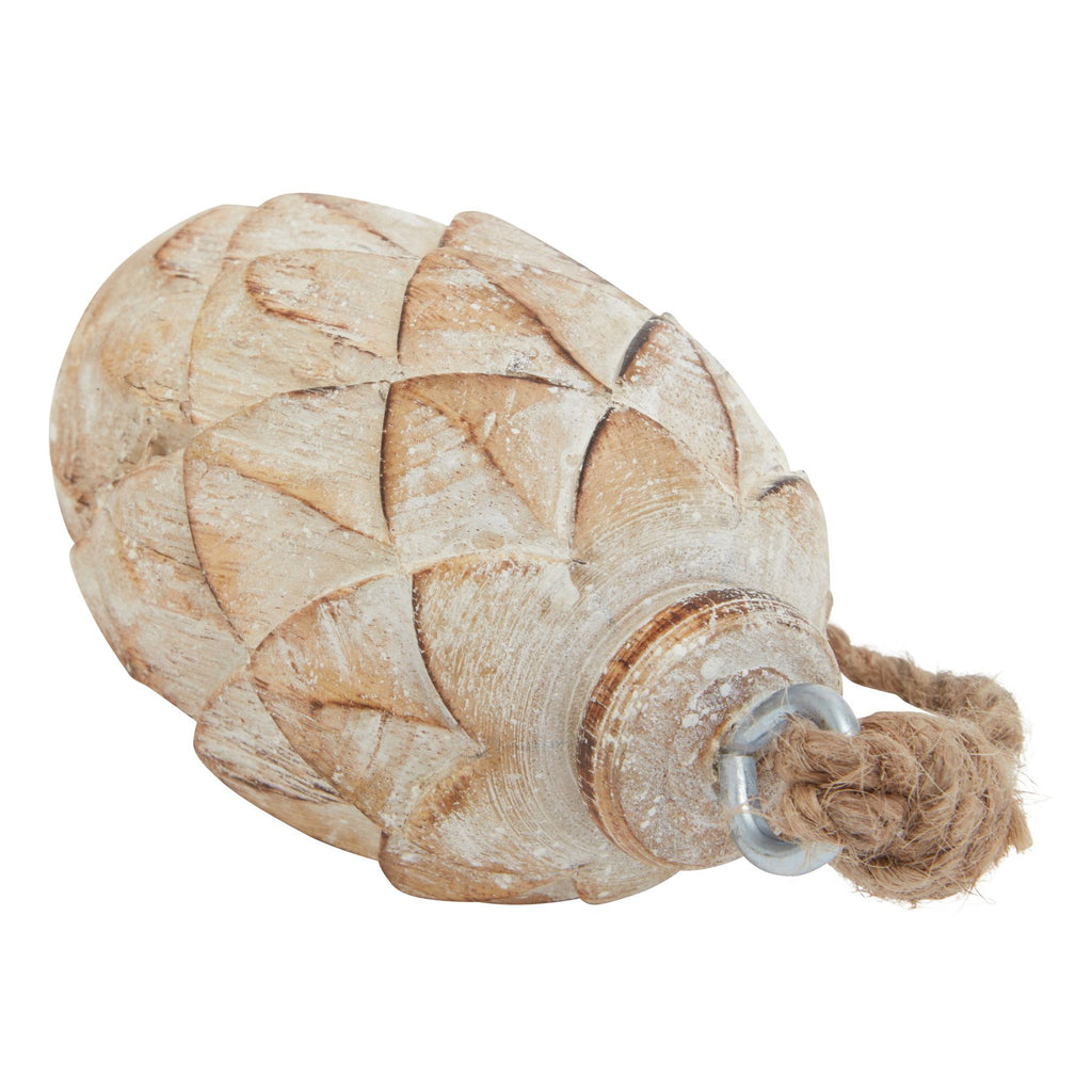 Antique White Wash Small Pine Cone Bauble – alternate view 2