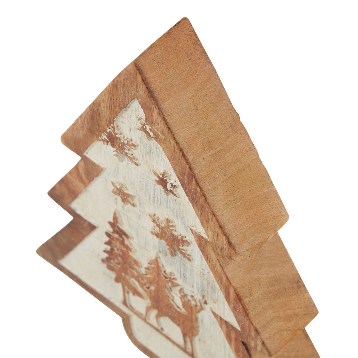 Natural Wooden Snow Scene Tree Decoration – alternate view 3