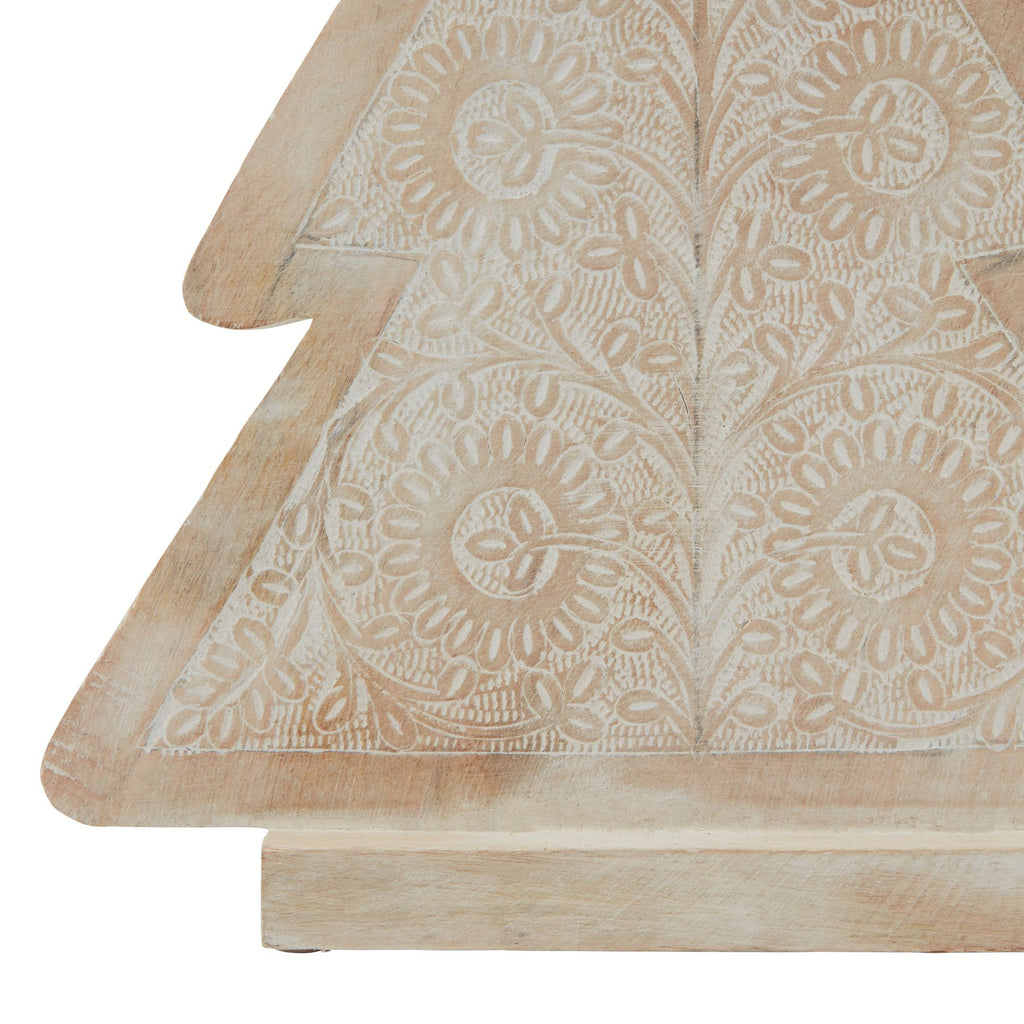 White Wash Collection Wooden Large Patterned Decorative Tree – alternate view 2