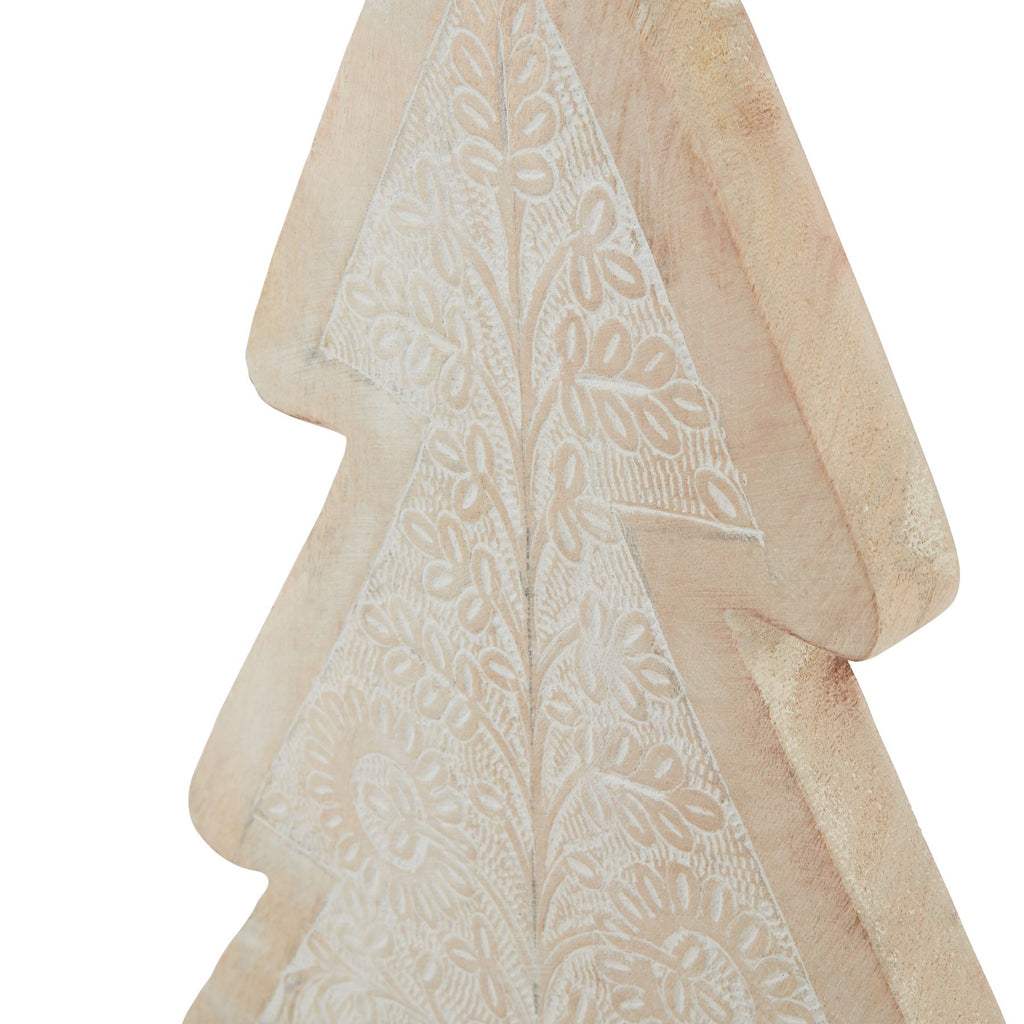 White Wash Collection Wooden Large Patterned Decorative Tree – alternate view 3