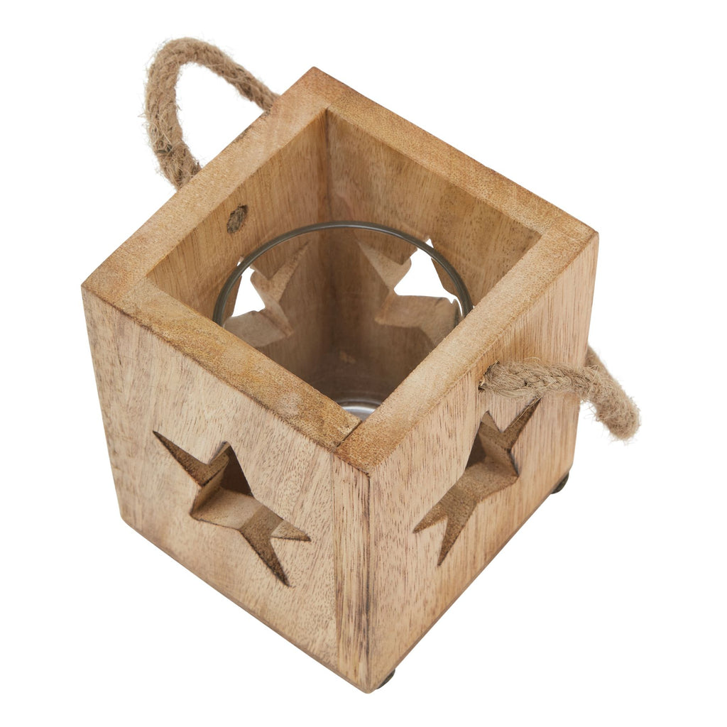 Natural Wooden Small Star Tealight Candle Holder – alternate view 2