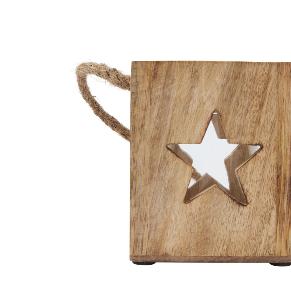 Natural Wooden Small Star Tealight Candle Holder – alternate view 3