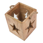 Natural Wooden Large Star Tealight Candle Holder – alternate view 2