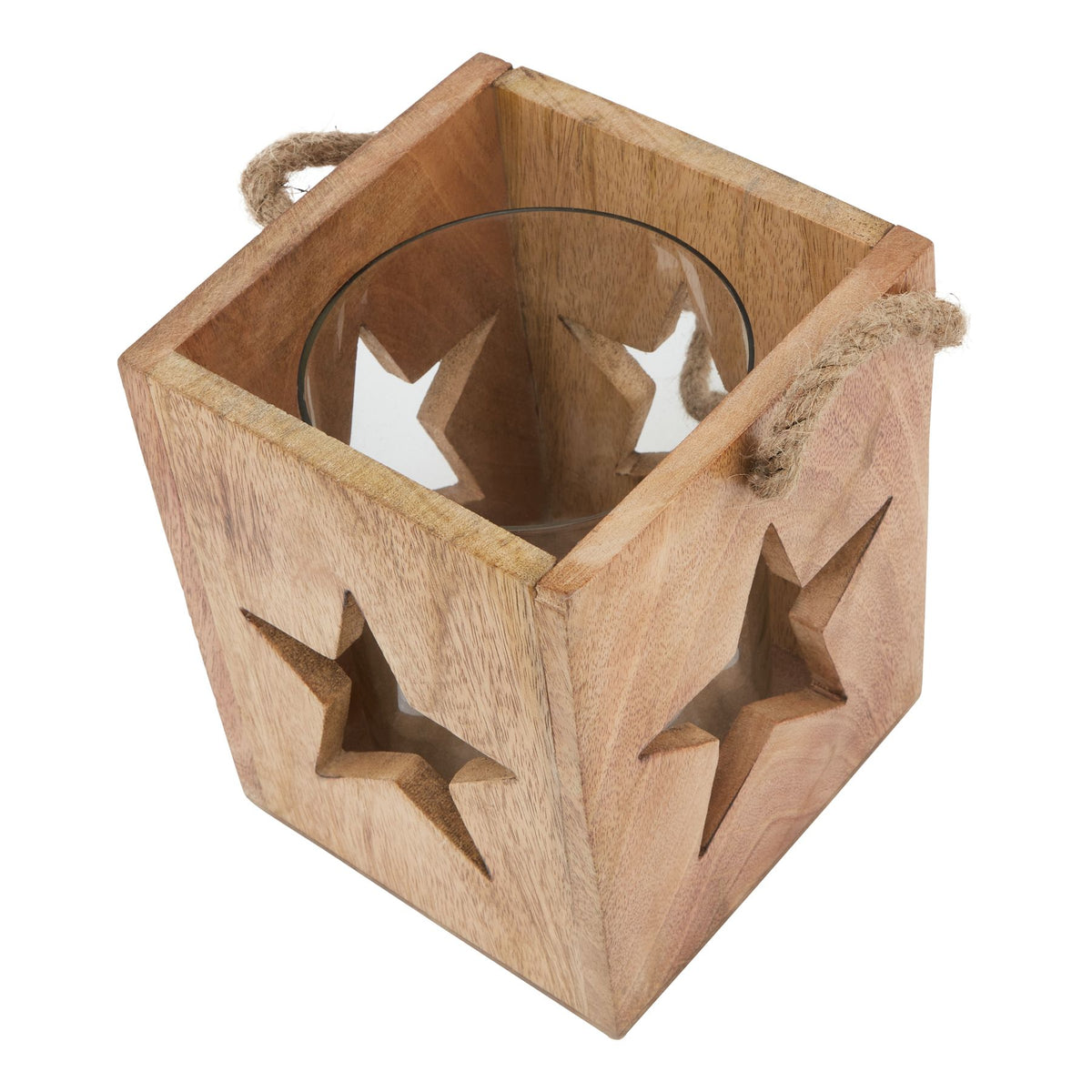 Natural Wooden Large Star Tealight Candle Holder – alternate view 2