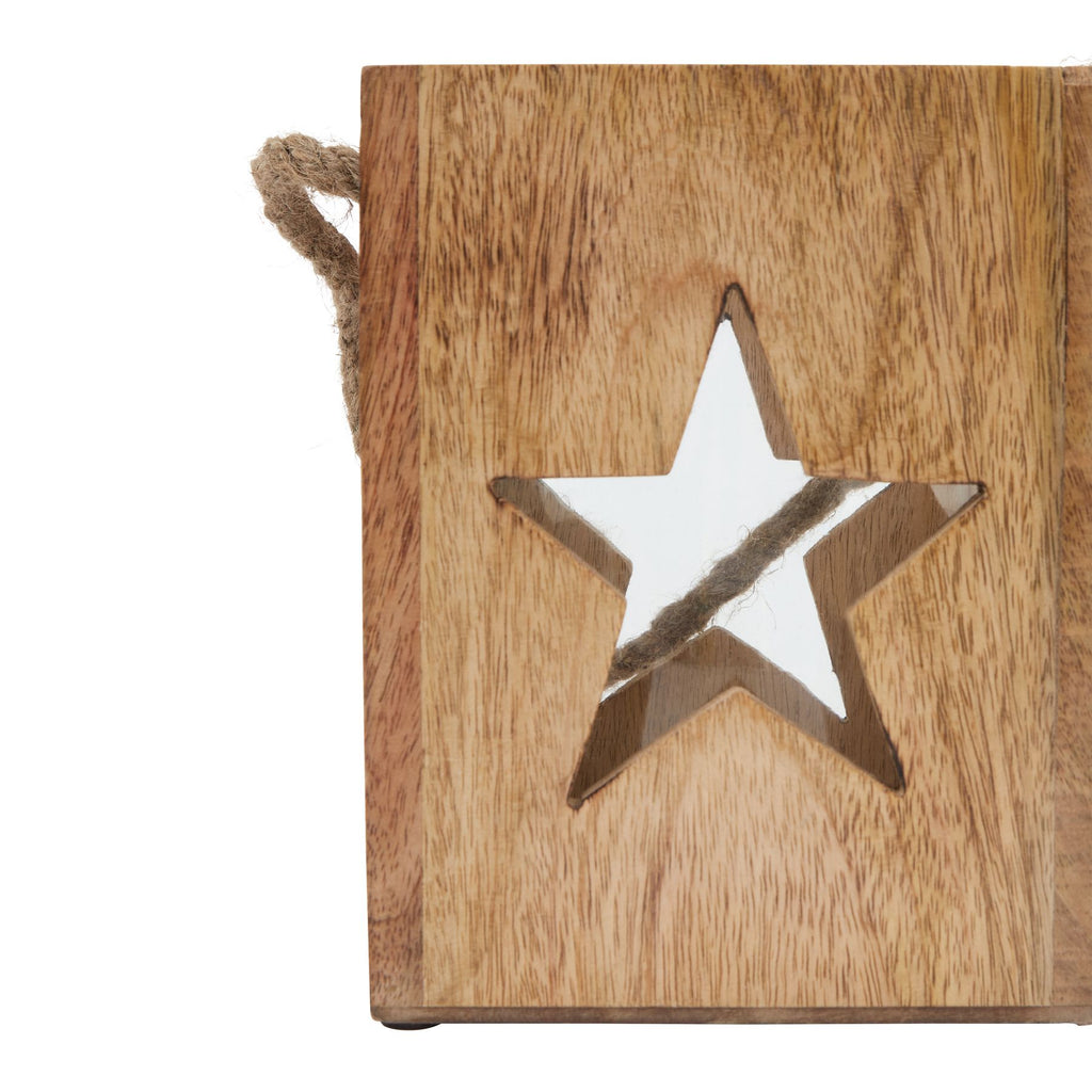 Natural Wooden Large Star Tealight Candle Holder – alternate view 3