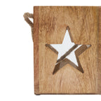 Natural Wooden Large Star Tealight Candle Holder – alternate view 3