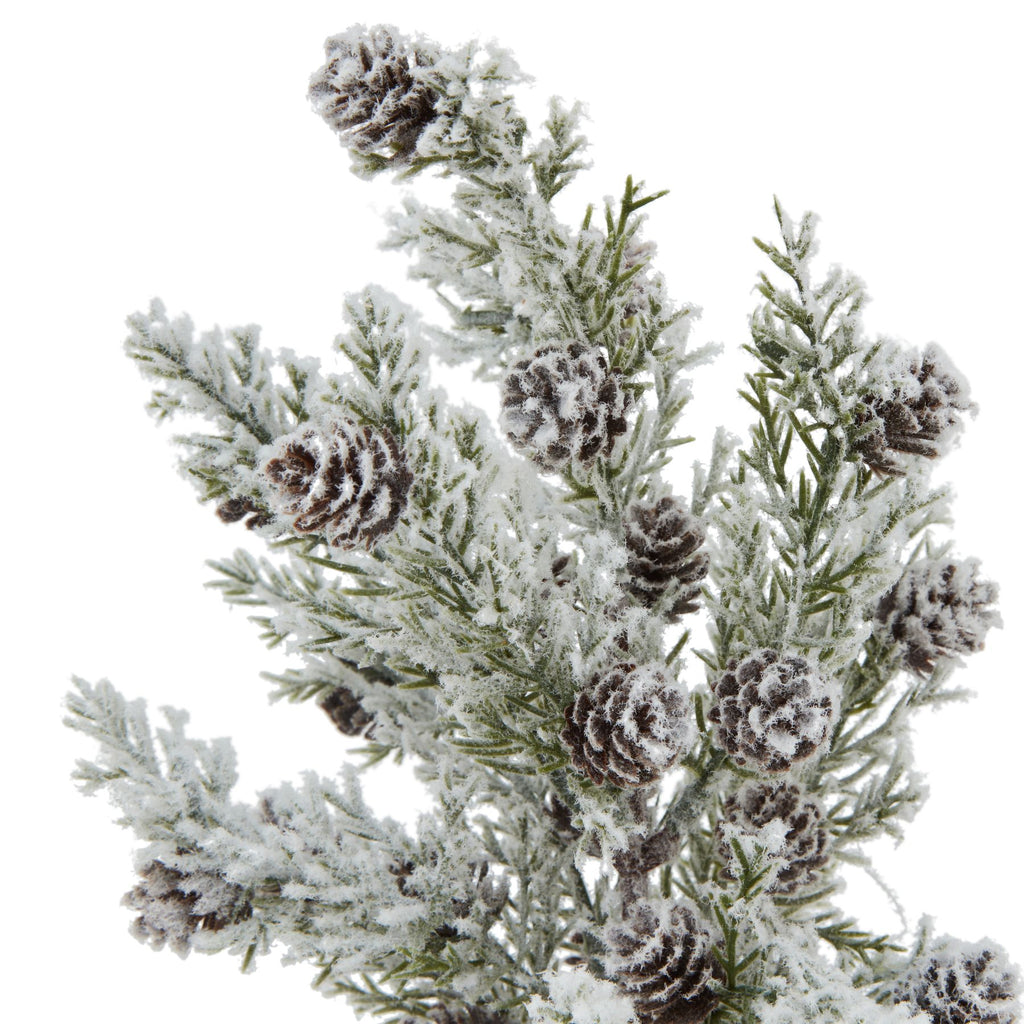 Small Snowy Fir Tree With Pinecones In Wood Log – alternate view 2