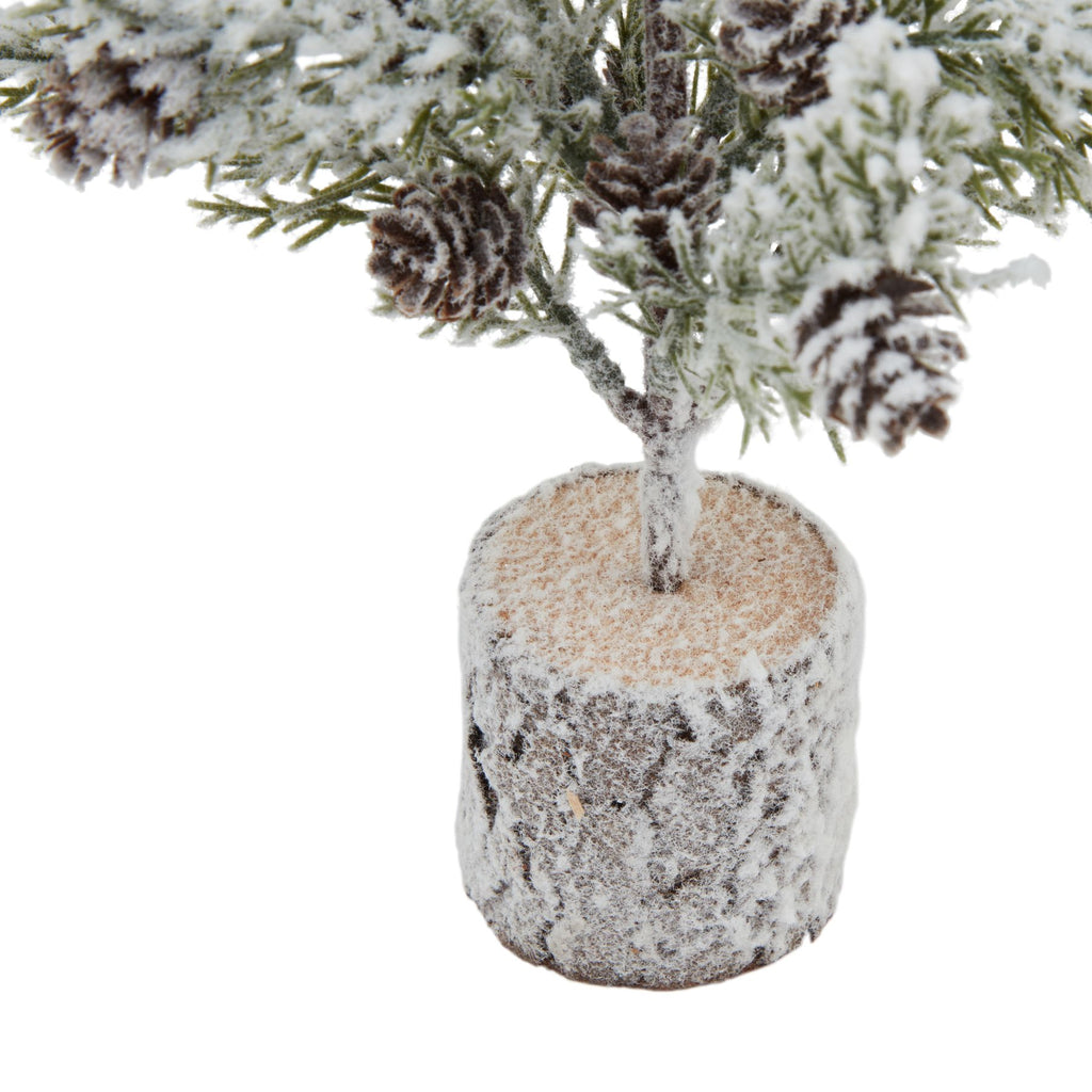 Small Snowy Fir Tree With Pinecones In Wood Log – alternate view 3