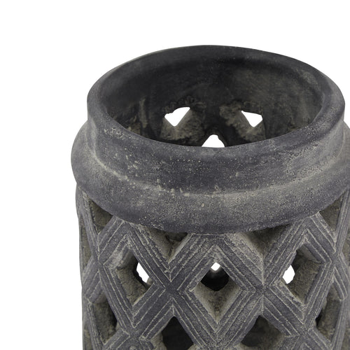 Amalfi Grey Large Lattice Lantern – alternate view 2