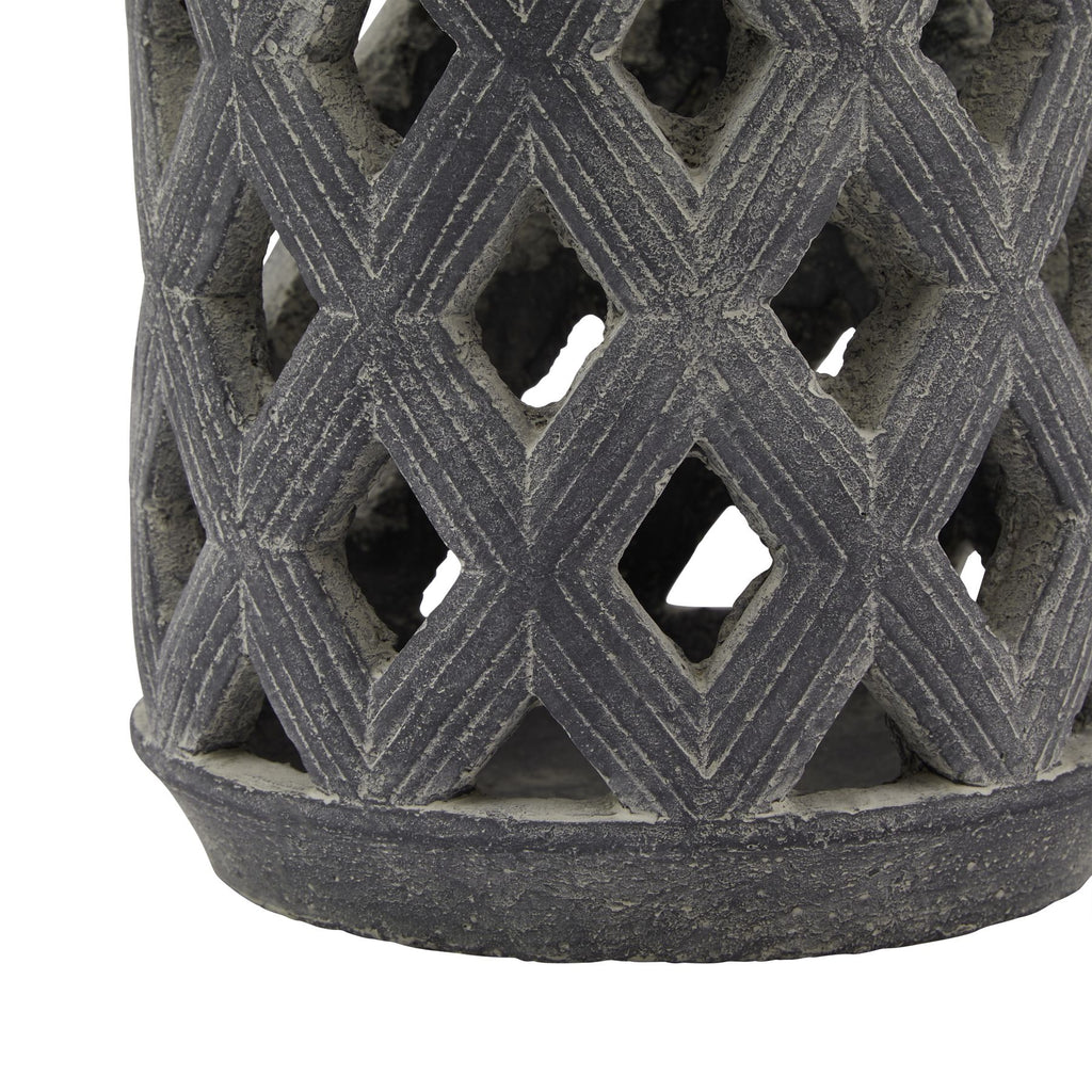 Amalfi Grey Large Lattice Lantern – alternate view 3