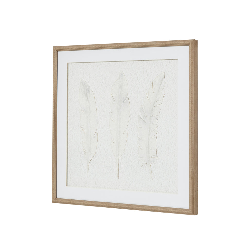 Solli White Feathers Art Mounted In Beaded Frame – alternate view 2