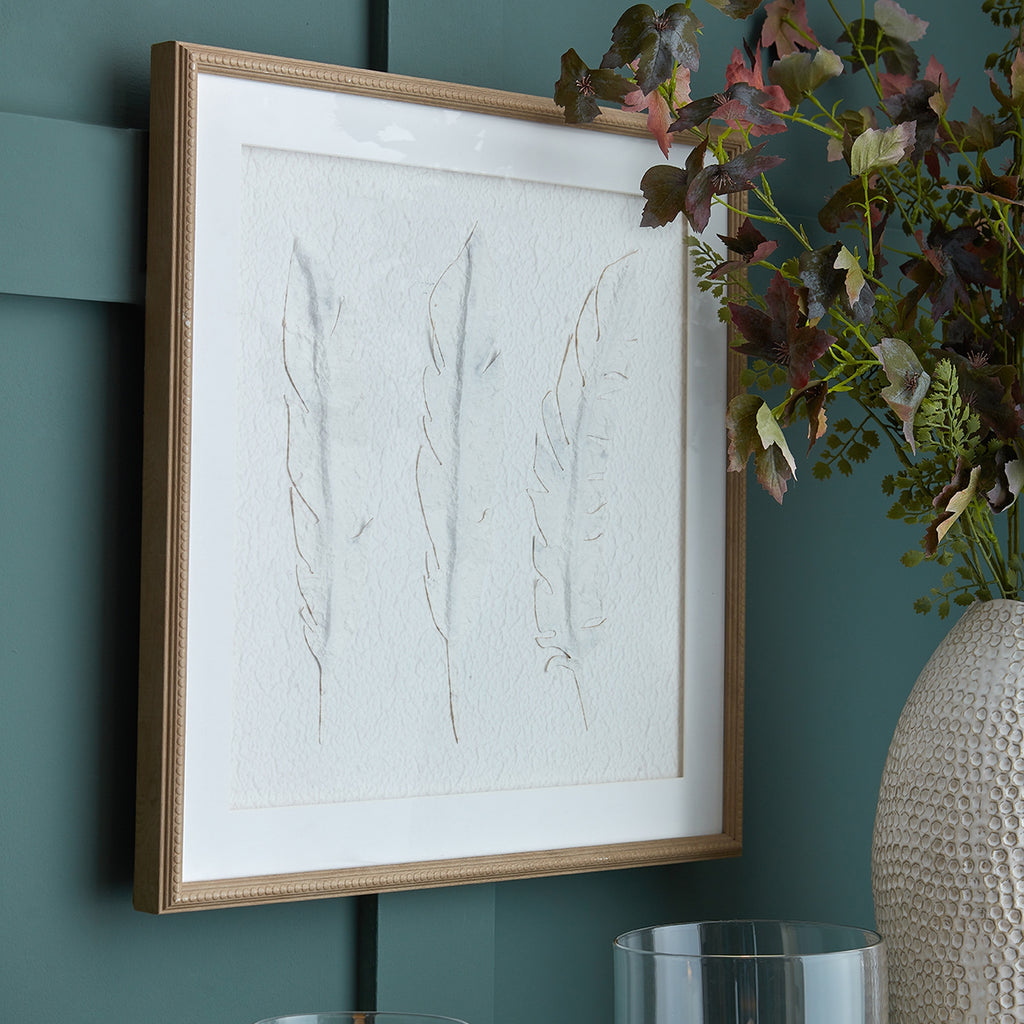 Solli White Feathers Art Mounted In Beaded Frame – alternate view 5