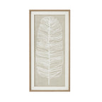 Large Plume White Feather Art Mounted In Beaded Frame – alternate view 2