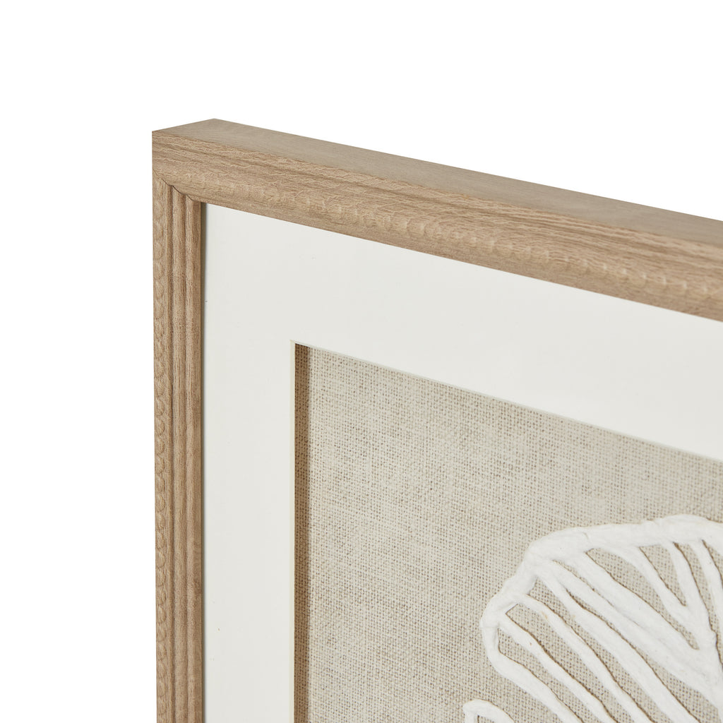Large Plume White Feather Art Mounted In Beaded Frame – alternate view 5