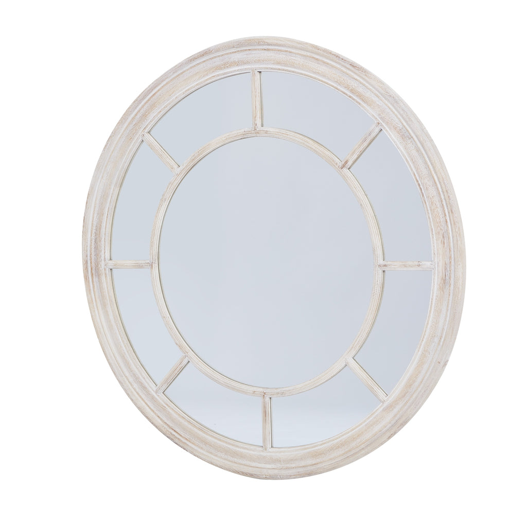 Washed Wood Framed Round Mirror – alternate view 2