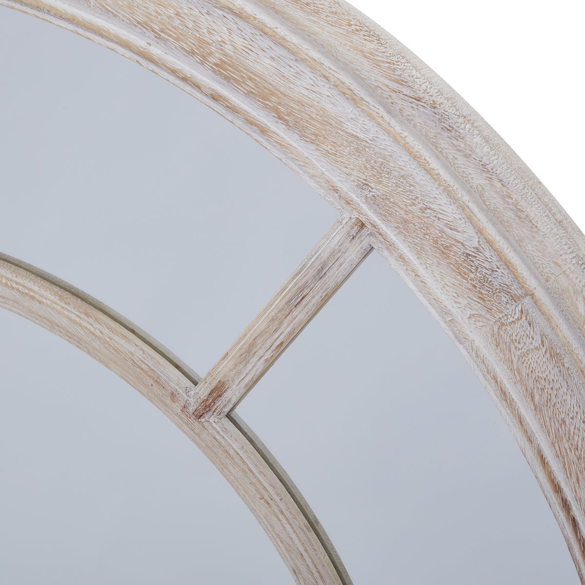 Washed Wood Framed Round Mirror – alternate view 3