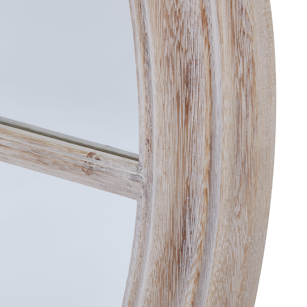 Washed Wood Framed Round Mirror – alternate view 4
