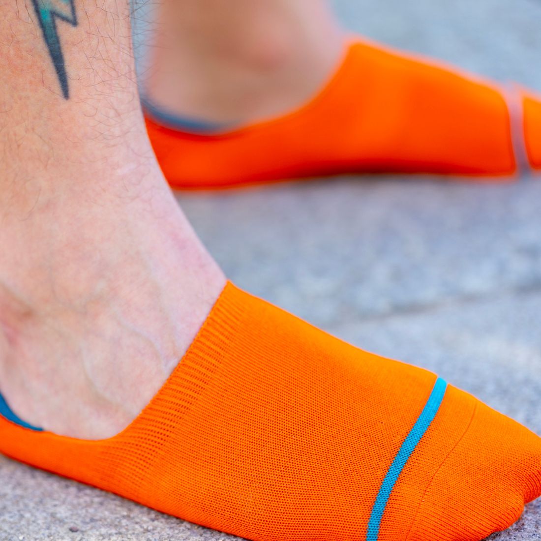 Neon Orange No-Show Bamboo-Blend Socks