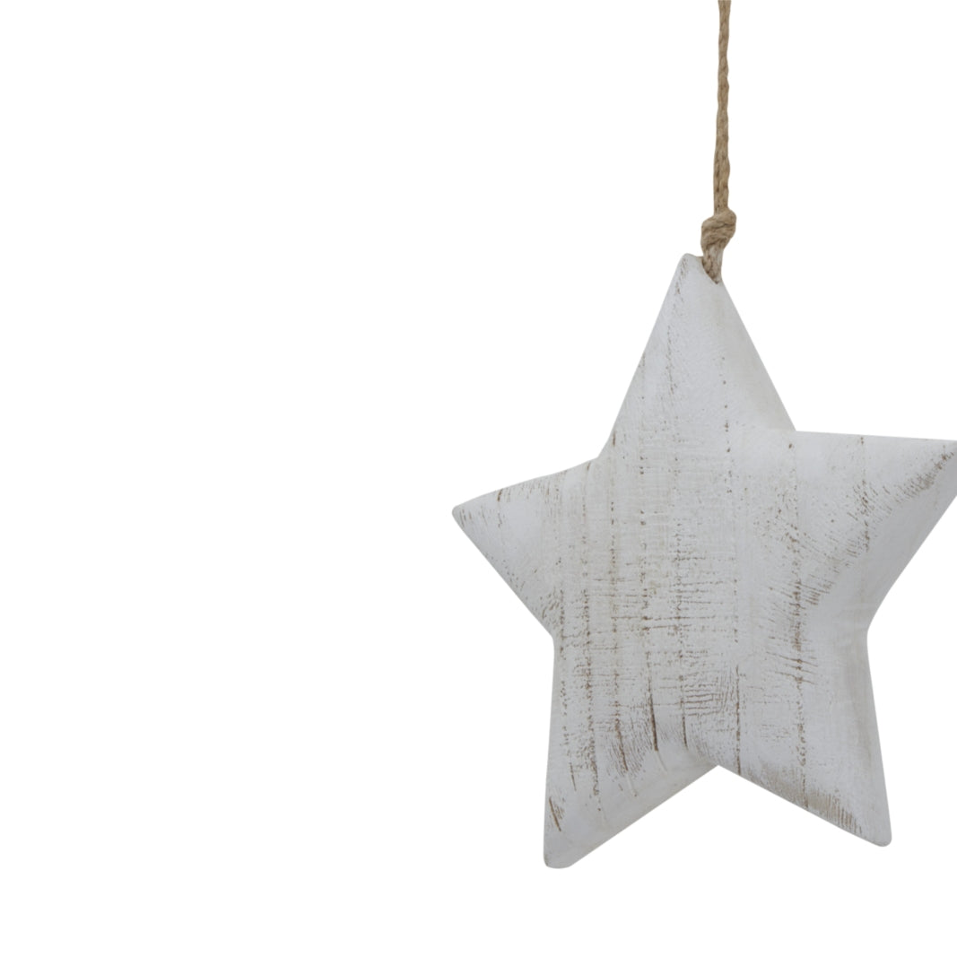Large Whitewashed Rustic Hanging Star – alternate view 2