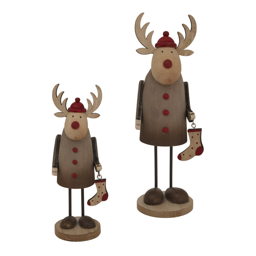 Rustic Rudolf With Stocking Decoration