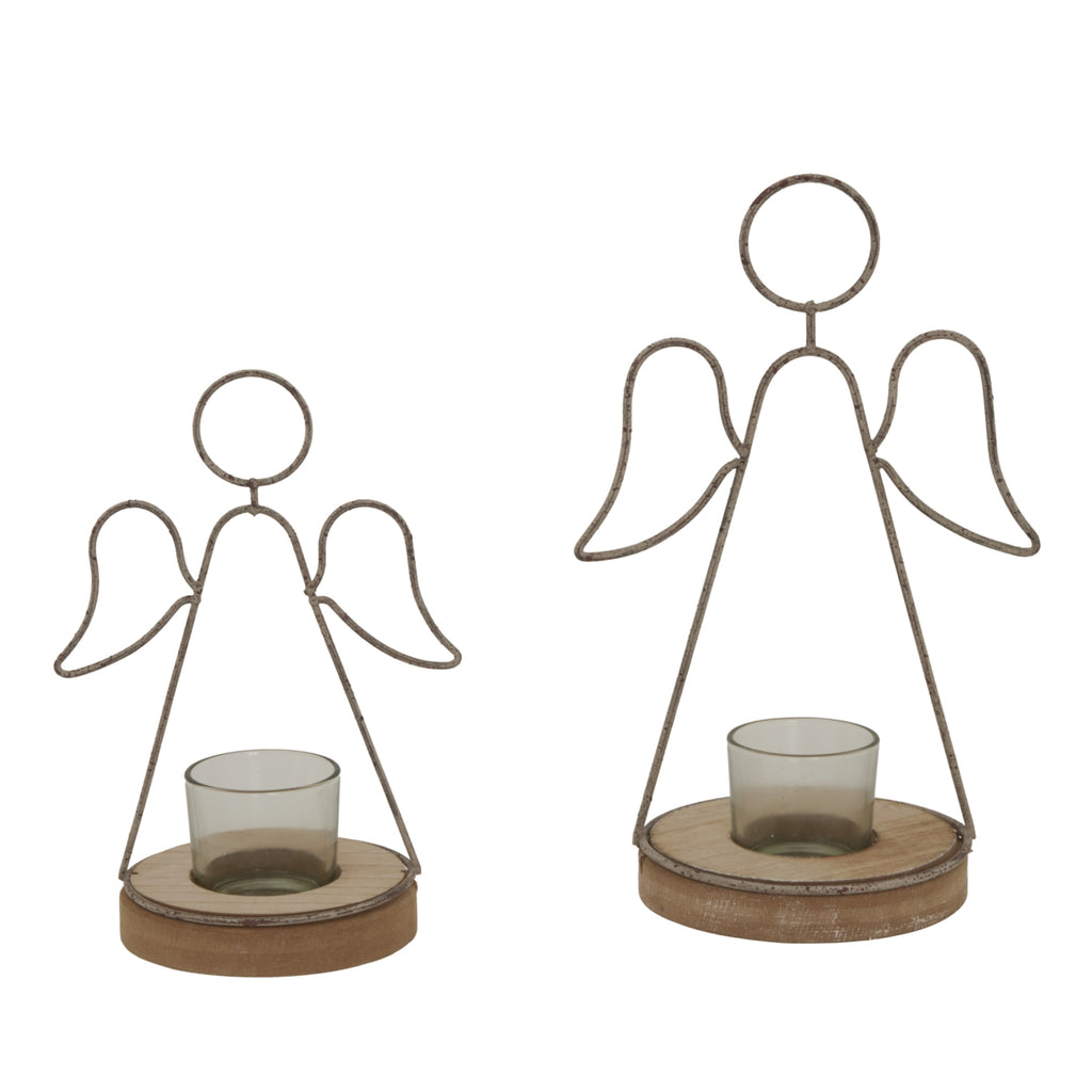 Rustic Outline Angel Tealight On Stand With Glass Votive – alternate view 4
