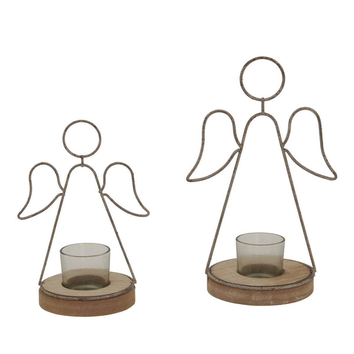 Rustic Outline Angel Tealight On Stand With Glass Votive – alternate view 4