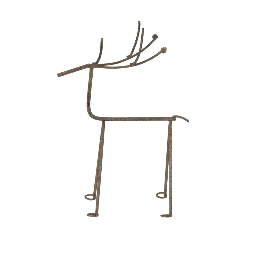 Medium Rustic Metal Reindeer On Stand – alternate view 2