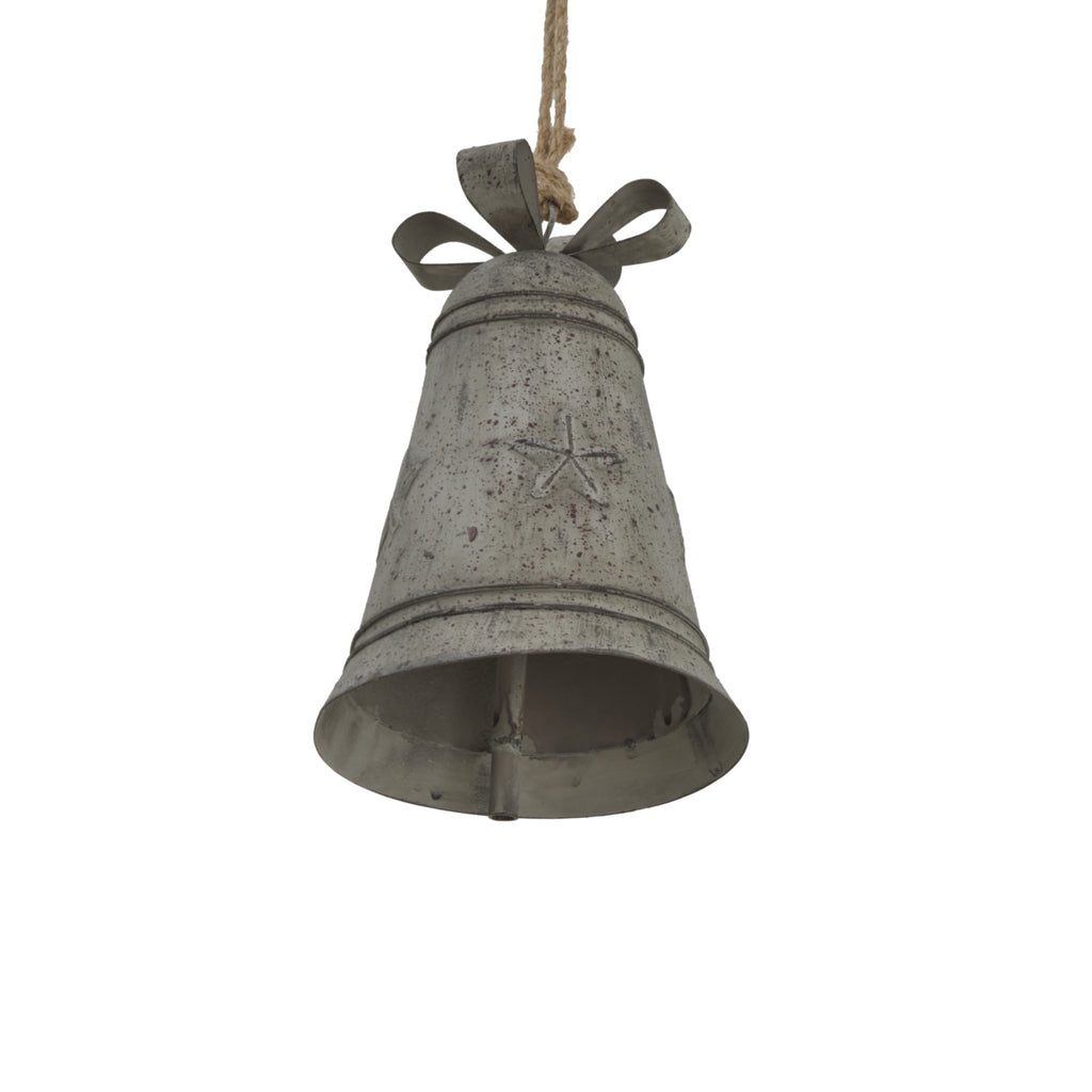 Rustic Metal Hanging Bell With Bow – alternate view 2