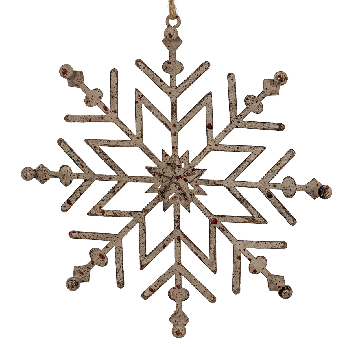 Rustic Hanging Ice Snowflake Decoration – alternate view 2