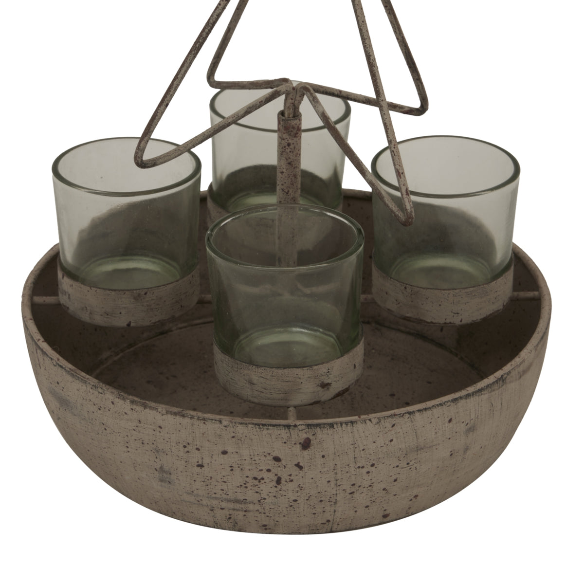 Rustic Outline Tree And Star With Four Glass Votives – alternate view 3